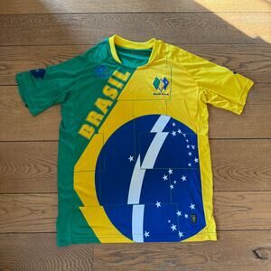 Lotto Macabi Brasil Soccer Jersey XL Embroidery Jewish Pan American Sport Rare